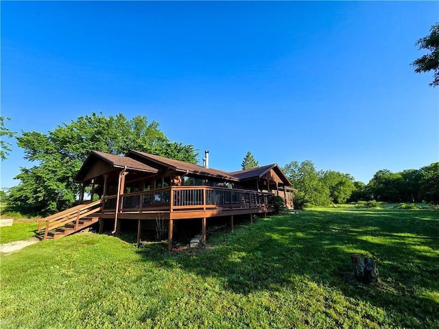 2359 Gp Rd, Ks, KS 66850 - rear view of property featuring a yard and a deck