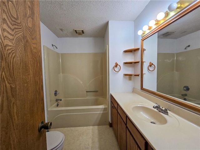 2359 Gp Rd, Ks, KS 66850 - bathroom with a textured ceiling, vanity, and washtub / shower combination