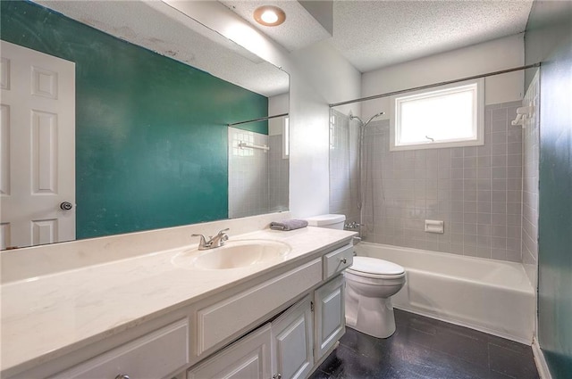 9705 N Virginia Ave, Kansas City, MO 64155 - full bathroom with vanity, bathtub / shower combination, and a textured ceiling