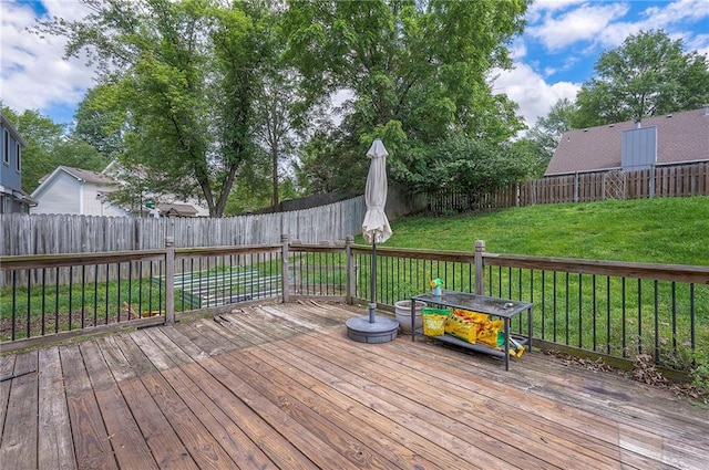 9705 N Virginia Ave, Kansas City, MO 64155 - wooden terrace with a fenced backyard
