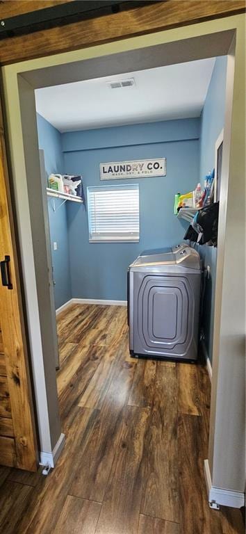 3632 SE 228th St, Lathrop, MO 64465 - washroom with wood finished floors and independent washer and dryer