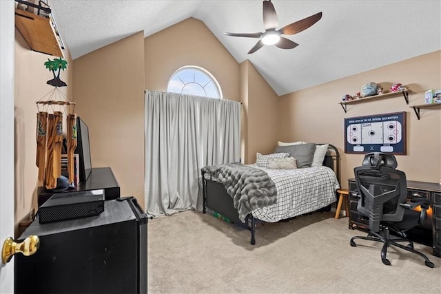 6809 W 156th St, Overland Park, KS 66223 - carpeted bedroom featuring vaulted ceiling and a ceiling fan