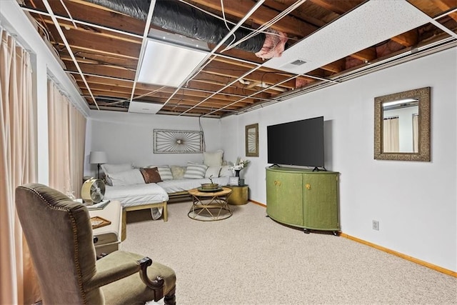 6809 W 156th St, Overland Park, KS 66223 - carpeted living room with baseboards