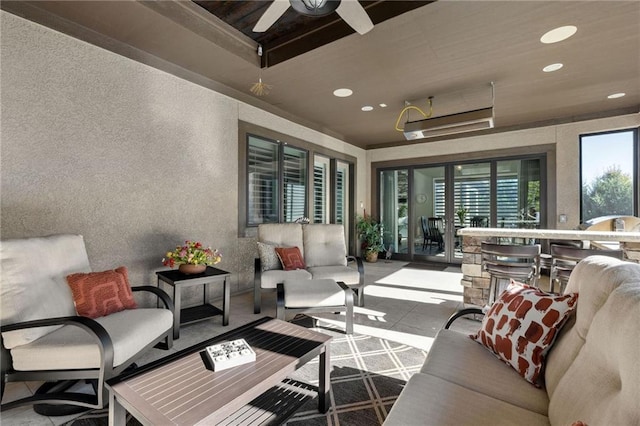 14713 Ash St, Leawood, KS 66224 - view of patio featuring outdoor lounge area and ceiling fan