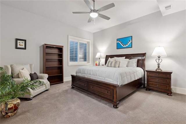 14713 Ash St, Leawood, KS 66224 - bedroom with light carpet and ceiling fan