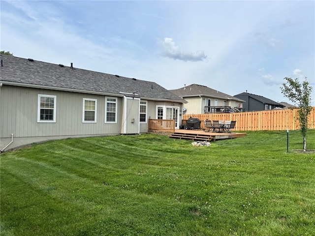 2180 Rock Creek Dr, Tonganoxie, KS 66086 - rear view of property with a wooden deck