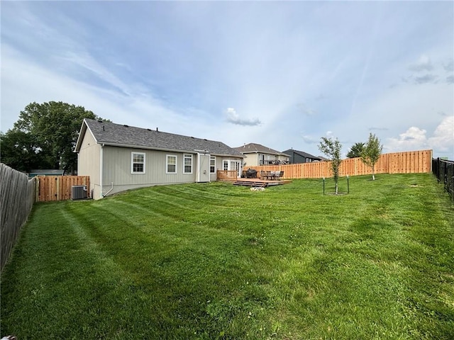 2180 Rock Creek Dr, Tonganoxie, KS 66086 - back of house featuring a fenced backyard and a wooden deck