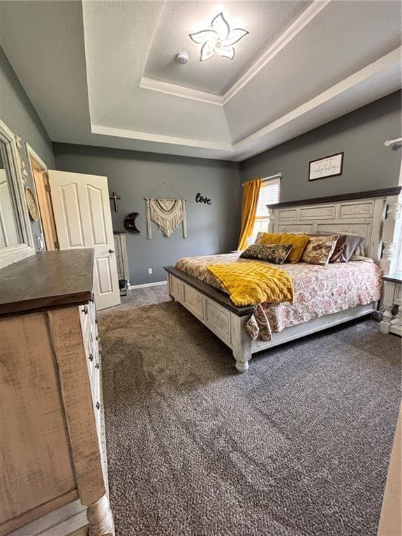 2180 Rock Creek Dr, Tonganoxie, KS 66086 - bedroom featuring a tray ceiling and carpet