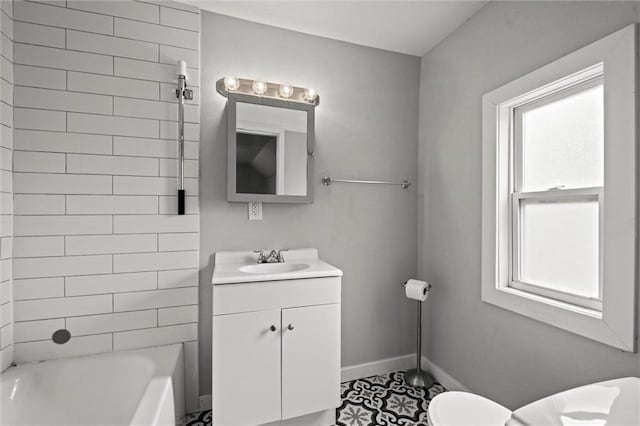 520 Sandusky Ave, Kansas City, KS 66101 - full bathroom featuring vanity and washtub / shower combination