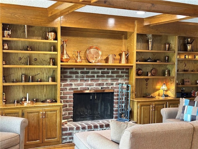 4117 NE Edgewater Ct, Lees Summit, MO 64064 - living room with wood finished floors and a brick fireplace