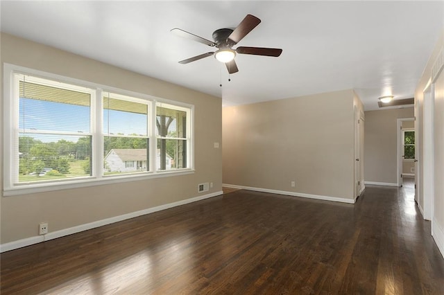 1219 W 35th St, Independence, MO 64055 - unfurnished room featuring dark wood-style flooring and ceiling fan