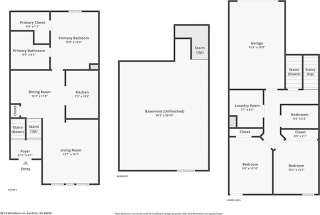 461 S Woodson Ln, Gardner, KS 66030 - view of floor plan / room layout