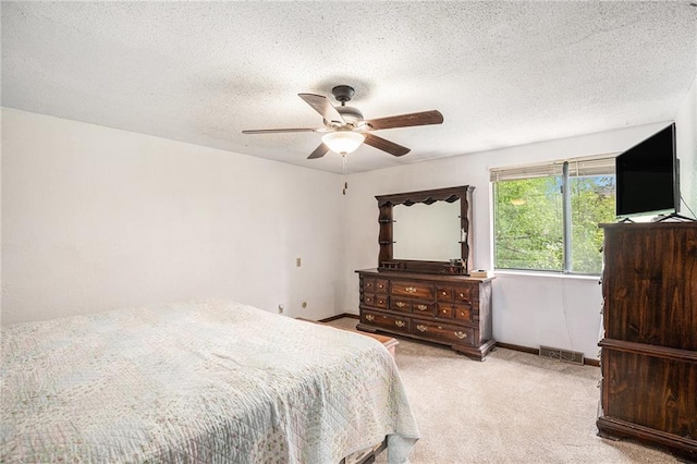 1422 S Kiowa Dr, Olathe, KS 66062 - carpeted bedroom with a textured ceiling and ceiling fan