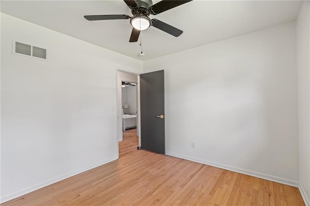 811 NW Maynard St, Blue Springs, MO 64015 - spare room featuring light wood-style floors and ceiling fan