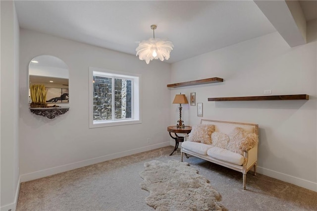 1128 Hillswick Ln, Raymore, MO 64083 - sitting room with carpet floors and a chandelier