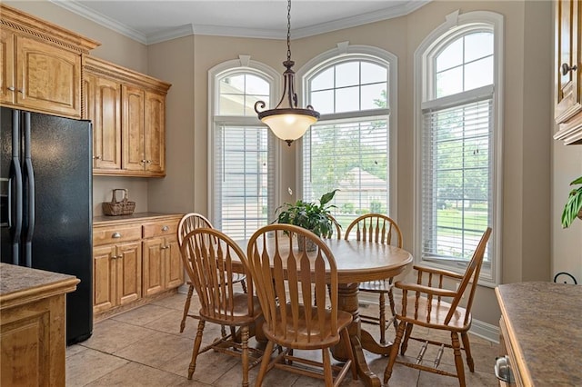 4148 SE Paddock Dr, Lees Summit, MO 64082 - dining area with plenty of natural light, crown molding, and light tile patterned floors