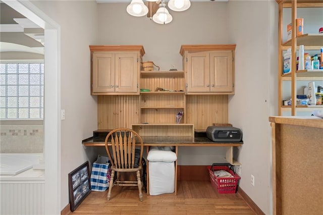 4148 SE Paddock Dr, Lees Summit, MO 64082 - office space featuring a chandelier and wood finished floors