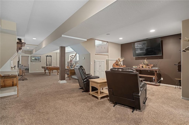 4148 SE Paddock Dr, Lees Summit, MO 64082 - interior space featuring carpet flooring, billiards table, and recessed lighting