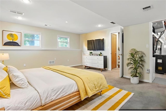 2541 NE Dale Hunter Ln, Lees Summit, MO 64086 - bedroom with light carpet and recessed lighting