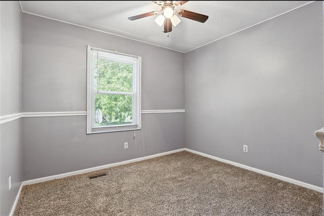 2541 NE Dale Hunter Ln, Lees Summit, MO 64086 - carpeted empty room with ceiling fan and a textured ceiling