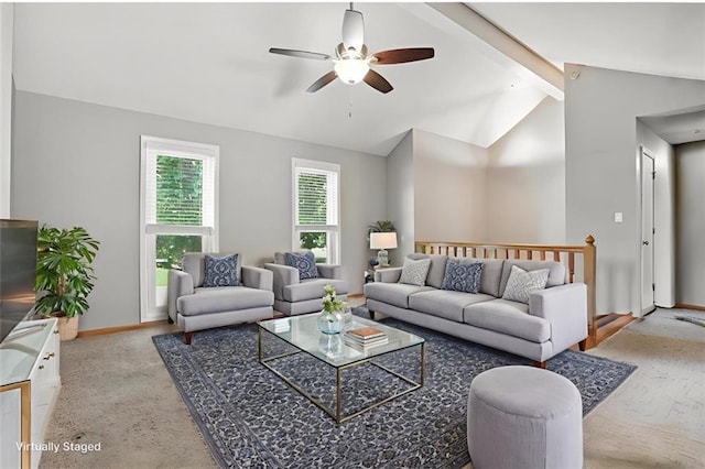 2541 NE Dale Hunter Ln, Lees Summit, MO 64086 - living room with carpet and a ceiling fan