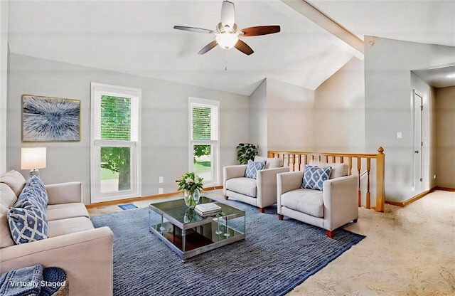2541 NE Dale Hunter Ln, Lees Summit, MO 64086 - living room with a ceiling fan and baseboards