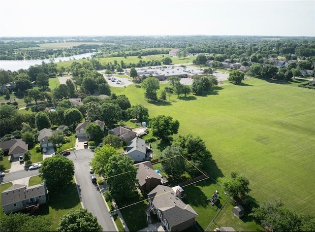 2541 NE Dale Hunter Ln, Lees Summit, MO 64086 - aerial view of residential area featuring property parcel outlined