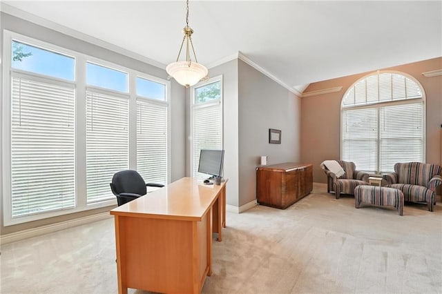 5708 Cottonwood St, Shawnee, KS 66216 - home office with light carpet and ornamental molding