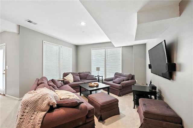 5708 Cottonwood St, Shawnee, KS 66216 - living area featuring carpet floors and recessed lighting