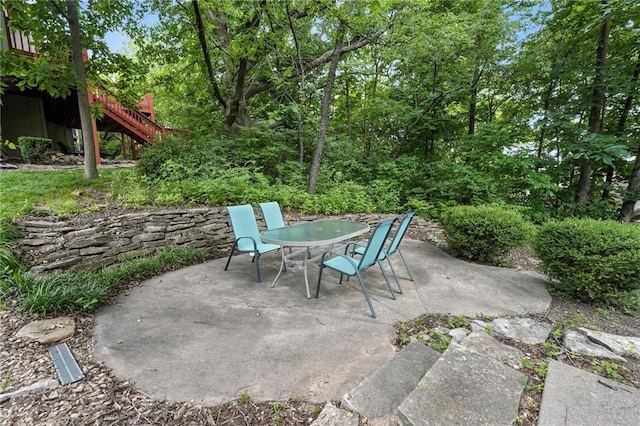 5708 Cottonwood St, Shawnee, KS 66216 - view of patio with stairs and outdoor dining space