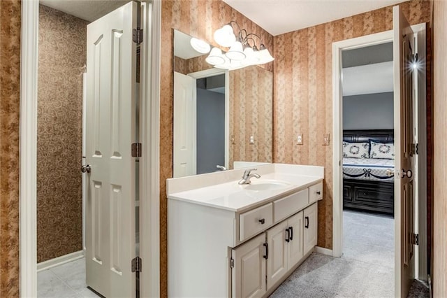 19326 W 98th St, Lenexa, KS 66220 - ensuite bathroom featuring wallpapered walls and vanity