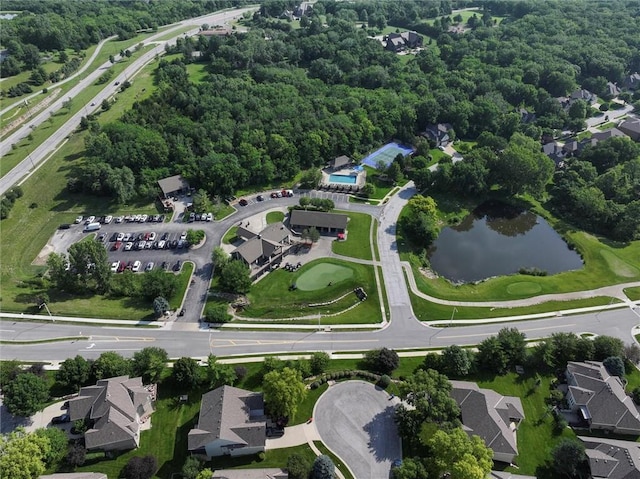 19326 W 98th St, Lenexa, KS 66220 - aerial view of property's location with a nearby body of water and nearby suburban area