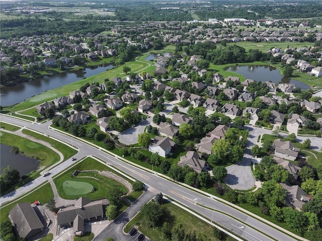 19326 W 98th St, Lenexa, KS 66220 - aerial overview of property's location featuring a large body of water and nearby suburban area