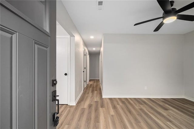 508 N Lincoln St, Olathe, KS 66061 - entrance foyer featuring recessed lighting, light wood-style floors, and ceiling fan