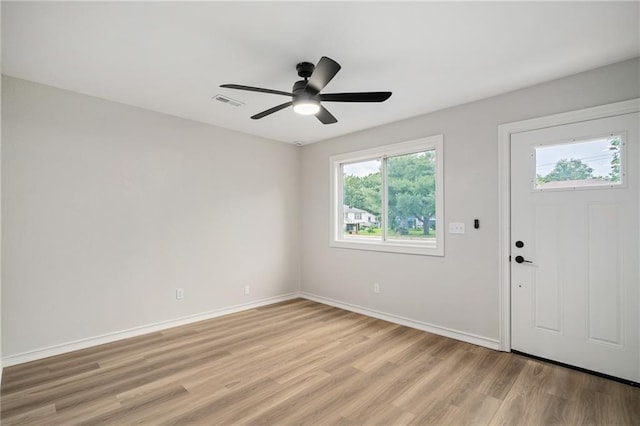 508 N Lincoln St, Olathe, KS 66061 - entrance foyer featuring light wood-type flooring and a ceiling fan