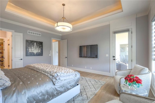 12605 W 169th St, Overland Park, KS 66221 - bedroom with a raised ceiling and light wood finished floors