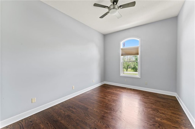 31134 W 161st St, Excelsior Springs, MO 64024 - empty room with dark wood-style flooring and ceiling fan