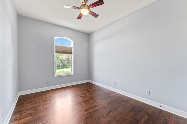 31134 W 161st St, Excelsior Springs, MO 64024 - unfurnished room with dark wood-style flooring and ceiling fan