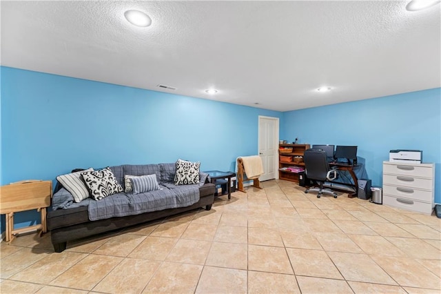 31134 W 161st St, Excelsior Springs, MO 64024 - tiled home office featuring a textured ceiling and recessed lighting