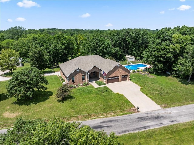 31134 W 161st St, Excelsior Springs, MO 64024 - aerial view of property and surrounding area with a heavily wooded area