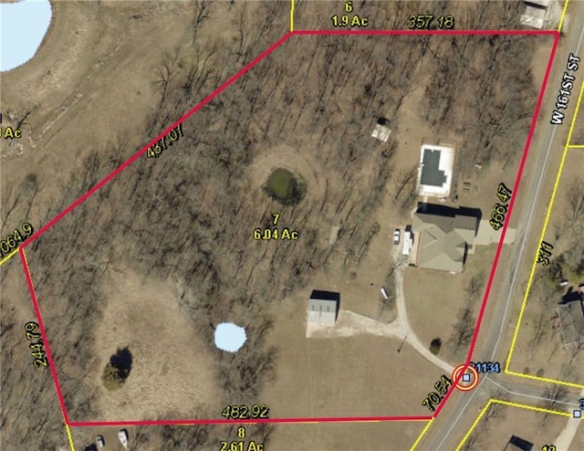 31134 W 161st St, Excelsior Springs, MO 64024 - aerial map of property and surrounding area with property boundaries highlighted