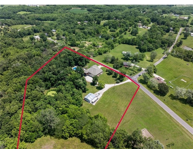 31134 W 161st St, Excelsior Springs, MO 64024 - aerial overview of property's location with property parcel outlined