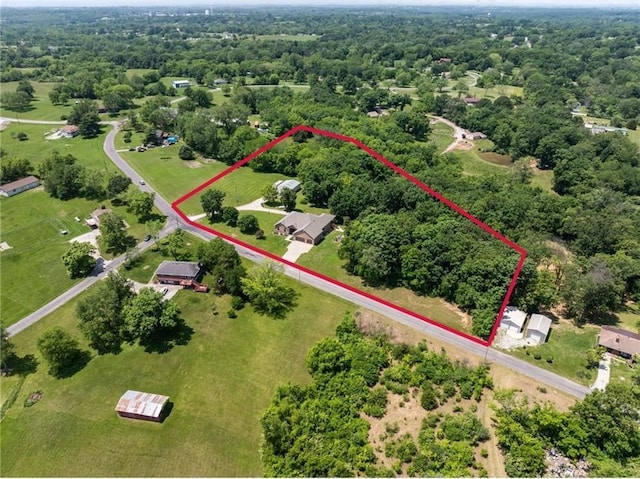 31134 W 161st St, Excelsior Springs, MO 64024 - aerial view of property and surrounding area with property parcel outlined