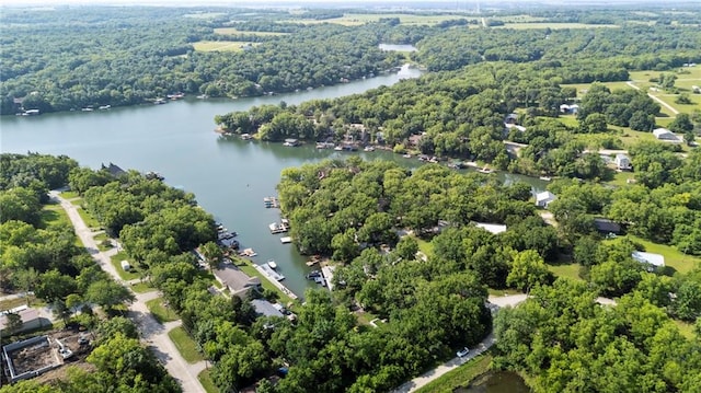 321 W Sugarlake Dr, Mound City, KS 66056 - bird's eye view of a nearby body of water and a heavily wooded area