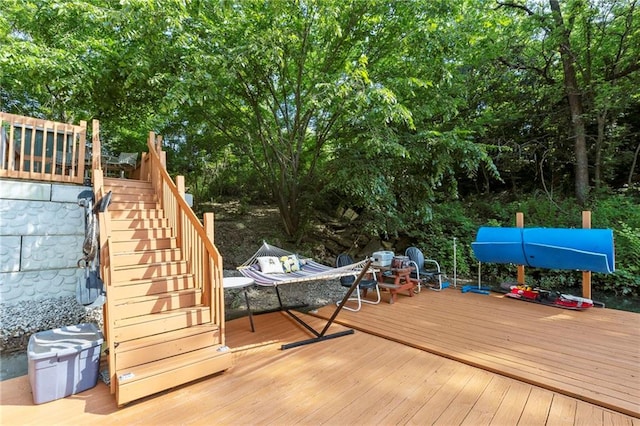 321 W Sugarlake Dr, Mound City, KS 66056 - wooden deck featuring stairway