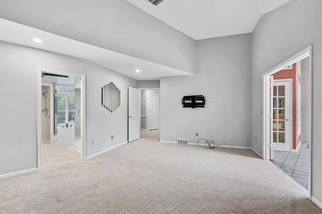 4328 W 110th St, Leawood, KS 66211 - unfurnished living room featuring carpet floors and recessed lighting