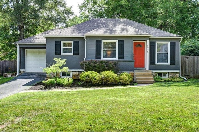 5915 Fontana St, Fairway, KS 66205 - view of front facade featuring entry steps, a garage, asphalt driveway, and a shingled roof
