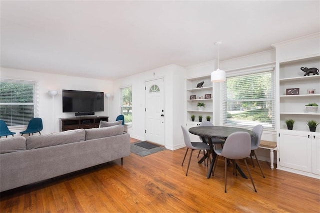 5915 Fontana St, Fairway, KS 66205 - living area featuring wood finished floors and built in features