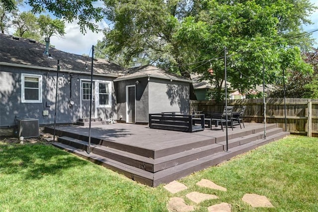 5915 Fontana St, Fairway, KS 66205 - back of property with a wooden deck and stucco siding