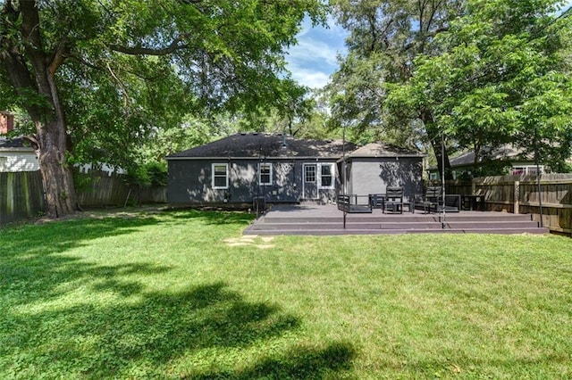 5915 Fontana St, Fairway, KS 66205 - back of property featuring a fenced backyard and a wooden deck